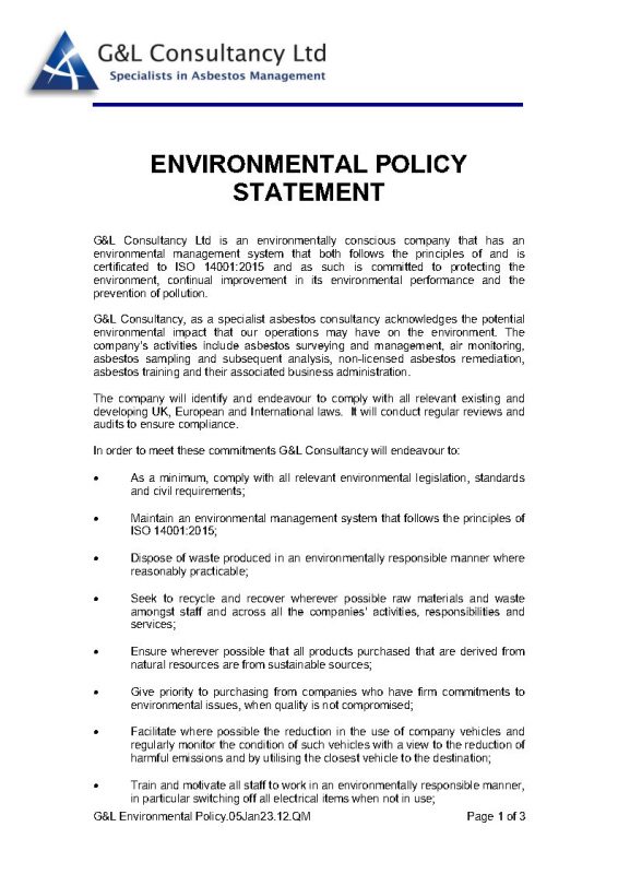 Environmental Policy Statement