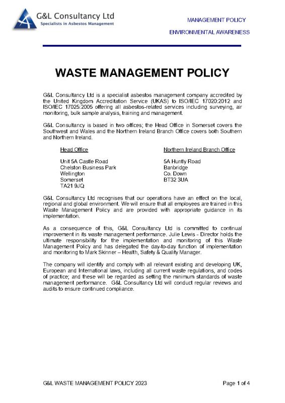 waste management policy